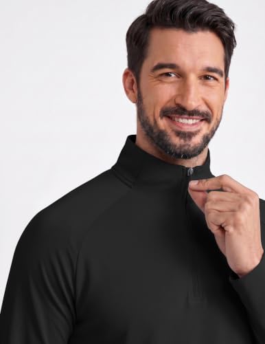COOFANDY Men's Large Black Quarter Zip Golf Pullover Athletic Sweatshirt