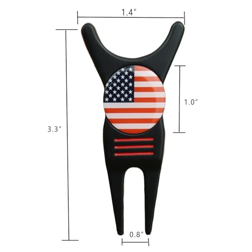 Golf Divot Repair Tool with Magnetic Ball Marker & Alignment Lines
