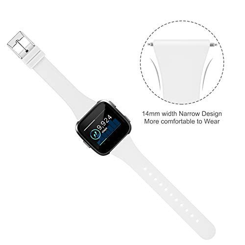 Tobfit Slim Silicone Replacement Bands for Fitbit Versa 2 and Versa Lite - Small Lavender/Pink Sand/White