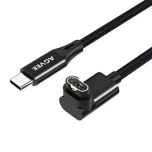 3.3ft USB-C Charging Cable for Garmin Watch - L-Shape, Black