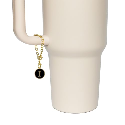 Silicone Straw Cover and Letter Charm Set for 30-40oz Tumblers - Letter I