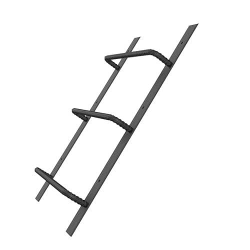 3-Rung Window Well Ladder, Heavy Duty Steel Basement Egress Ladder, Fire Escape Ladder for Emergency Home Safety(34.2" Lx17.9 W, Straight, Matte Black)