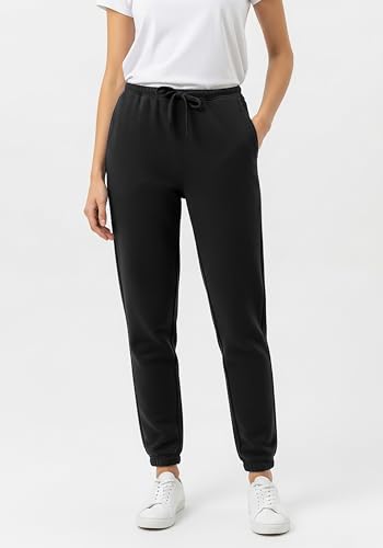 Girls' Fleece Jogger Pants - 2 Pack Black & Heather Grey, 2-3T