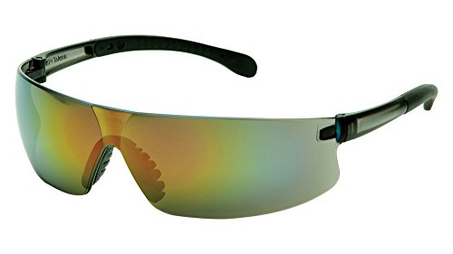Provoq Safety Glasses - Blue Mirror Lens with Black Temples