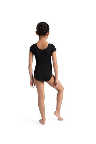 Short Sleeve Leotard for Girls - Soft Nylon-Spandex Blend