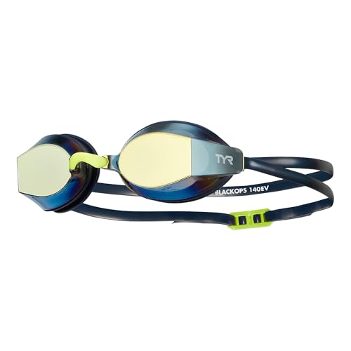 TYR Black Ops 140 EV Racing Swim Goggles Mirrored Gold/Navy - Low Profile Performance
