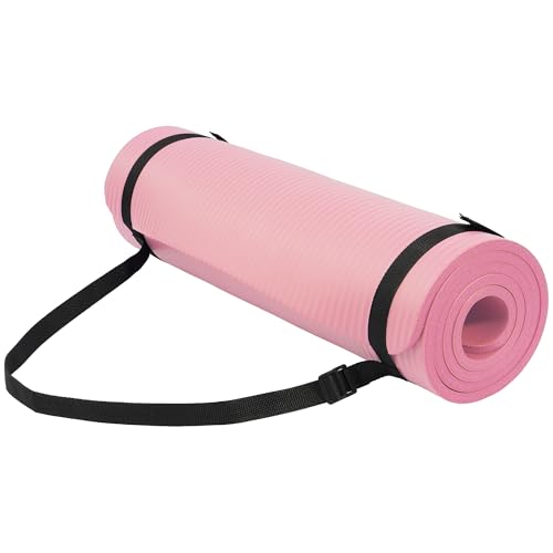 Extra Thick 1/2-Inch Yoga Mat - Anti-Tear, Non-Slip, Pearly Pink