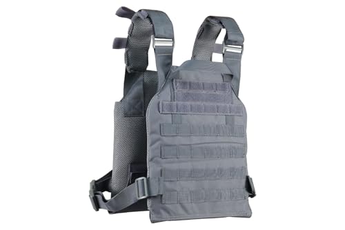 Lightweight Airsoft Tactical Vest - 600D Polyester, Grey