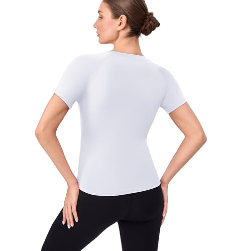 Women's Compression Short Sleeve Workout Top - Small / White
