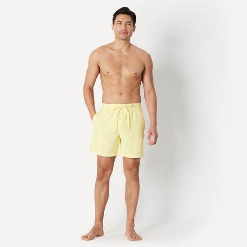 7" Quick-Dry Swim Trunk - Lightweight Breathable - Light Yellow, Small