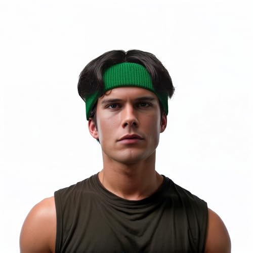 Extra Thick Long Cotton Sweatband - Green, 9 Inch
