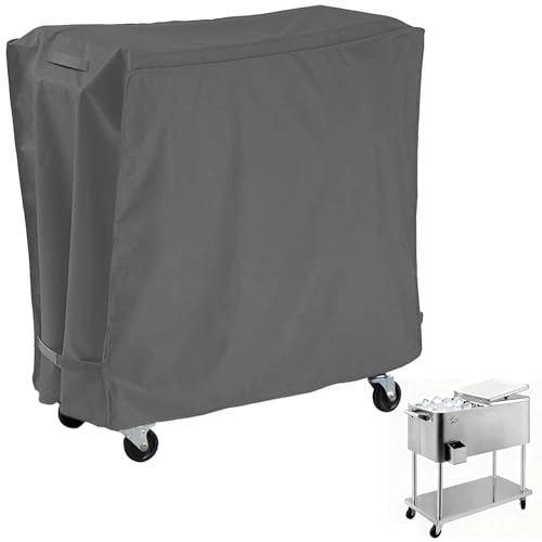 AKEfit Waterproof Outdoor Cooler Cart Cover 34"L x 19"W x 31"H Grey - Fits 65-80 Quart Ice Chest & Rolling Beverage Carts