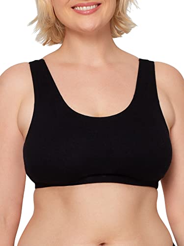 Fruit of the Loom Women's Wireless Cotton Sports Bras 3-Pack - Black/Heather Grey/Charcoal, Size 38