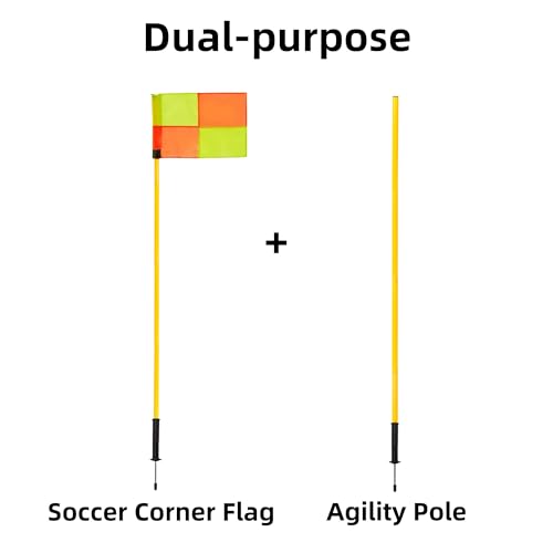Soccer Corner Flags Set of 4 - Adjustable Height 5FT Training Poles