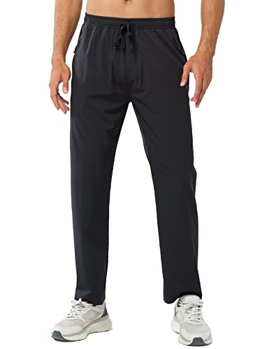 Men's Lightweight Quick Dry Athletic Pants - Large, Black