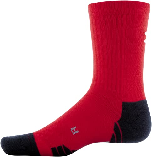 Youth Crew Socks - Cushioning, Cool & Dry - Red/Black/White, Medium