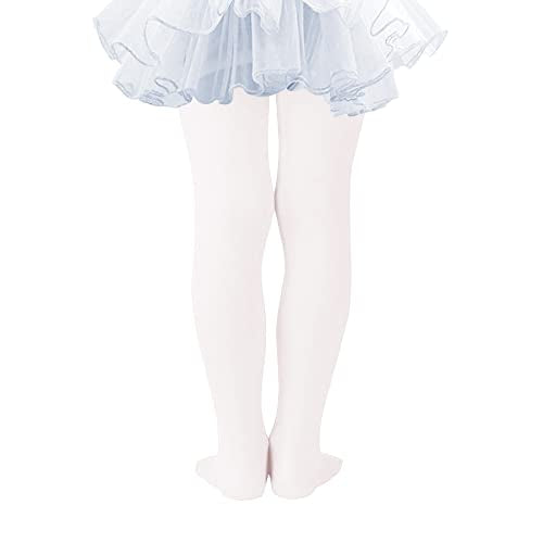 Ultra Soft Footed Ballet Tights for Girls - 6-8 Years White