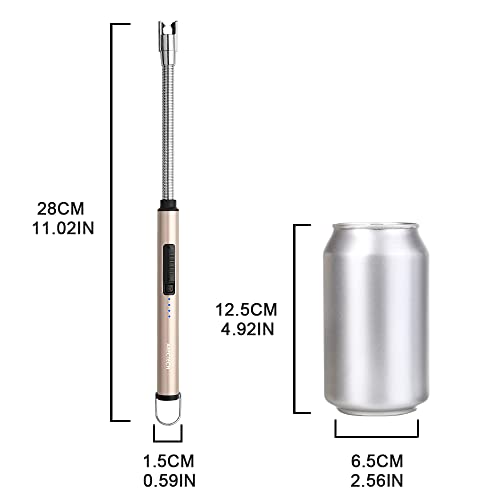 Rechargeable Electric Arc Candle Lighter - Flameless USB Gold