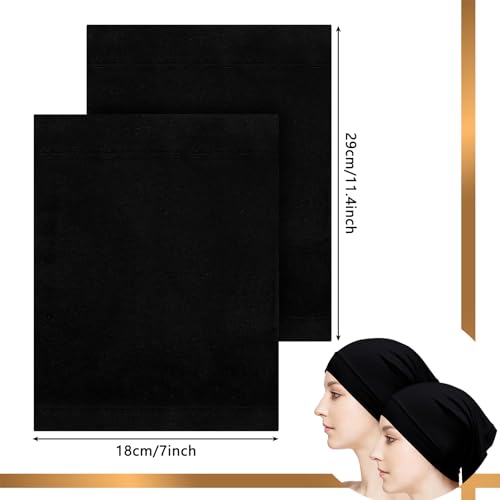 Hijab Undercaps - No Slip Design, 2 Pcs Set - Black