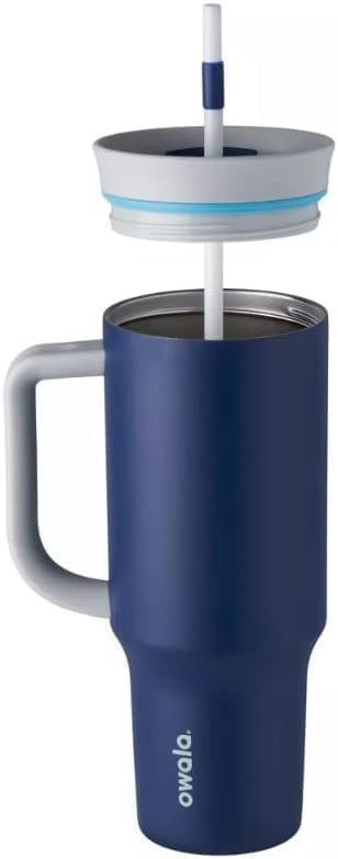 Owala Stainless Steel Travel Tumbler - Triple Layer Insulation, Spill-Resistant Lid, 40 oz, Dark Blue