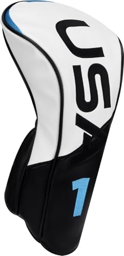 Golf Head Cover for Woods and Driver - 3-Panel Synthetic Leather, Driver Headcover