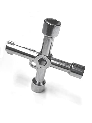 4-Way Universal Utility Key - Stainless Steel Cross Tool for Cabinets