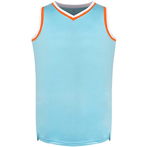 Men's Reversible Basketball Jersey - Light Blue, S-3XL