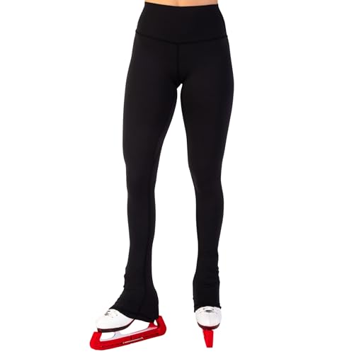 High-Rise Ice Skating Leggings for Women - Over Skate (OS) - Black