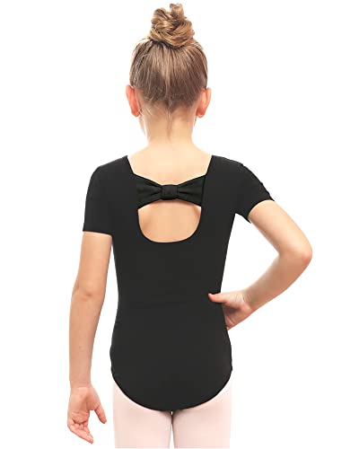 Girls Cotton Ballet Dance Leotard with Bow Back - Soft & Breathable