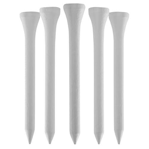 70mm Durable Bamboo Golf Tees - Pack of 50 - White