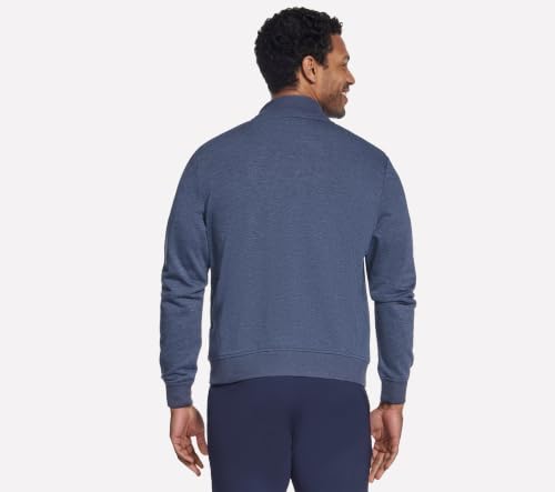 Skechers Men's Cozy Fit Hoodless Hoodie - Medium Navy, Full-Zip Sweatshirt
