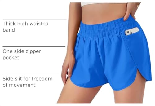 Blooming Jelly Women's Quick-Dry Athletic Running Shorts 1.75" Sparkle Blue M
