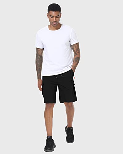 Men's Quick Dry Cargo Shorts - Lightweight Stretch with 5 Pockets, 9 Inch, X-Large, Black