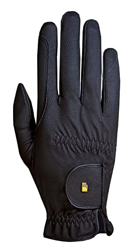Breathable Equestrian Gloves - Roeckl ROECK-GRIP Black, Size 7