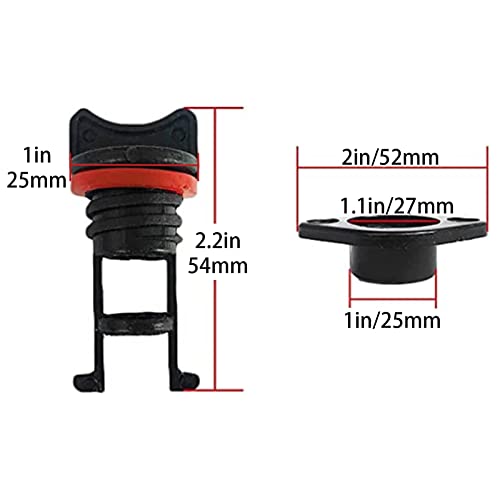 1-Inch Boat Drain Plug Set - Marine Grade Plastic with Gasket, 4 Pack