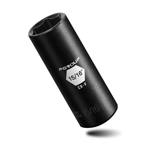 3/8¡± Drive Deep Impact Socket, SAE(15/16 Inch socket), 6-Point, Cr-V Steel With Black Manganese Phosphate Coating