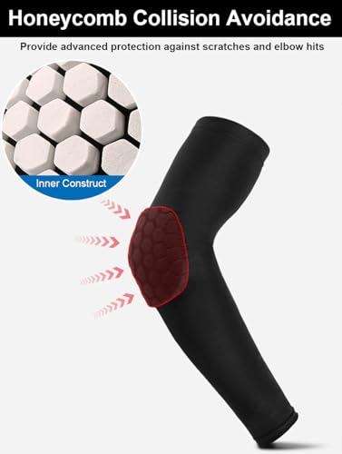 Elbow Compression Sleeve - Padded Arm Sleeve for Sports - X-Small, Black