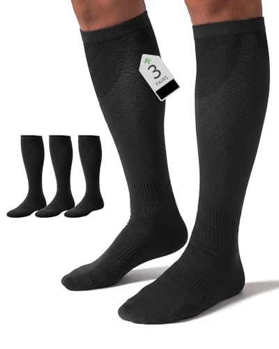 Bamboo Compression Socks 15-20 mmHg for Men Women - Support & Travel
