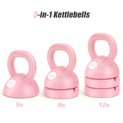 Adjustable Kettlebell Weight Set - 3-in-1 Home Gym Strength Training Equipment