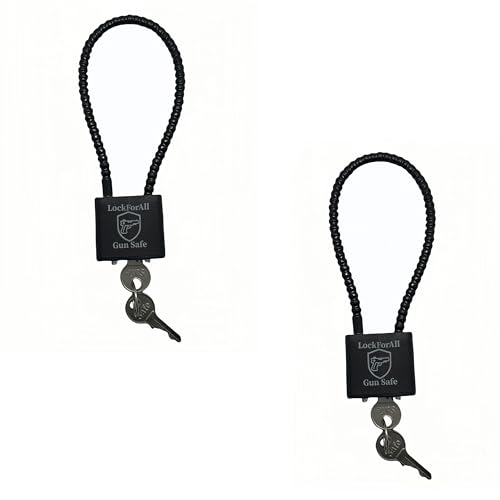 8.5" Keyed Alike Cable Gun Lock with Keys - 2 Pack Safety Lock