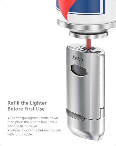 Windproof Jet Flame Lighter - Refillable Butane Gas Lighter