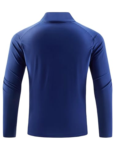 Men's Long Sleeve Turtleneck Workout Shirt - Blue, 3X-Large