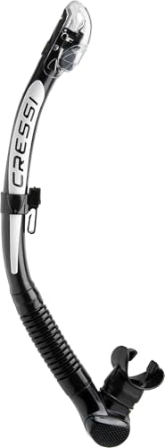 Cressi Adult Foldable Dry Snorkel - Alpha Ultra Dry, Black/White, Made in Italy