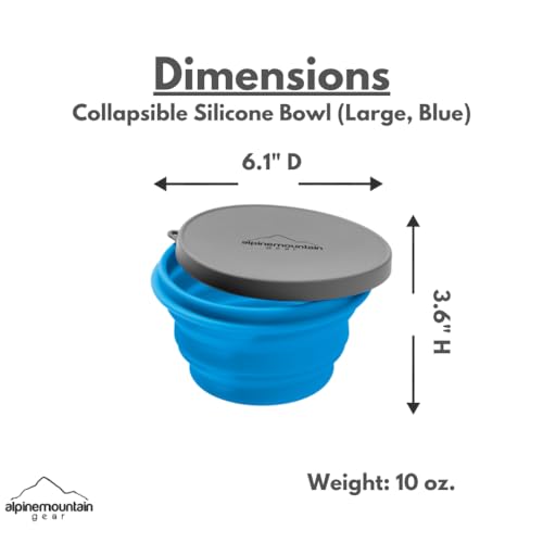 Collapsible Silicone Bowl - Large Blue, Dishwasher & Microwave Safe