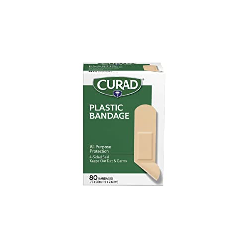 Plastic Bandages 0.75 x 3 Inches - 80 Count Pack
