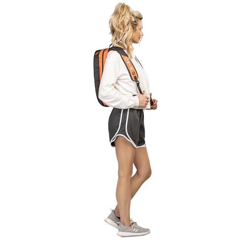 ONIX Pickleball Pro Team Long Lasting Durability Hook and Loop Closure Easy to Carry Straps Paddle Paddle Compartment Polyester Mini Backpack — Orange/Black