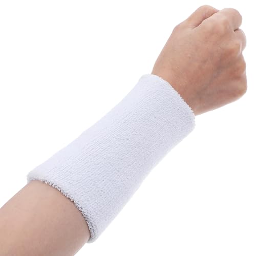 Wrist Sweatbands - Elastic Sport Wristbands for Working Out - White