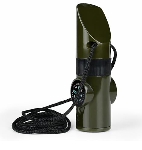7-in-1 Emergency Survival Whistle with Lanyard - Outdoor Tool
