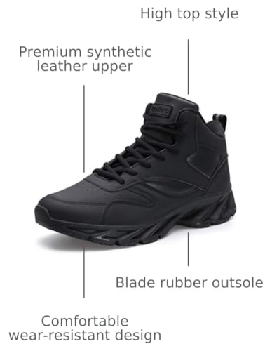 Joomra Men's High Top Athletic Sneakers - Black, Size 11/2 All Black