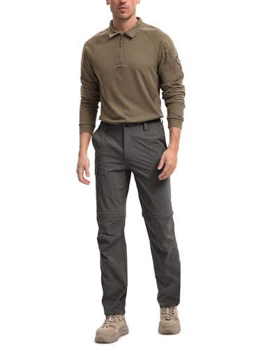 Moosehill Men's Convertible Quick-Dry Hiking Pants 34W x 32L Dark Grey
